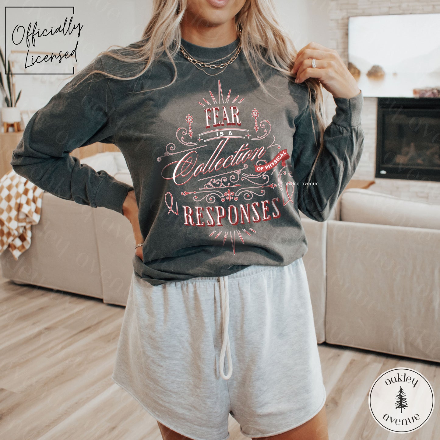 Fear Is A Collection Of Physical Responses Long Sleeve T-shirt | Crowns of Nyaxia Merch