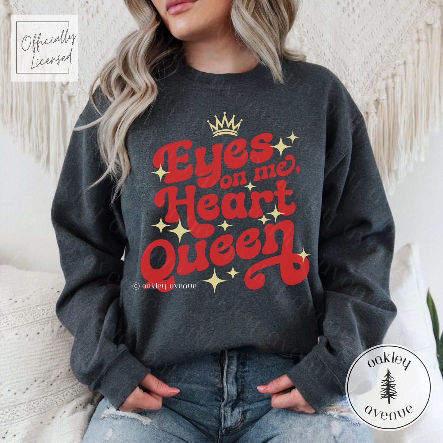 Eyes On Me, Heart Queen Sweatshirt | Licensed Nisha J. Tuli Merch